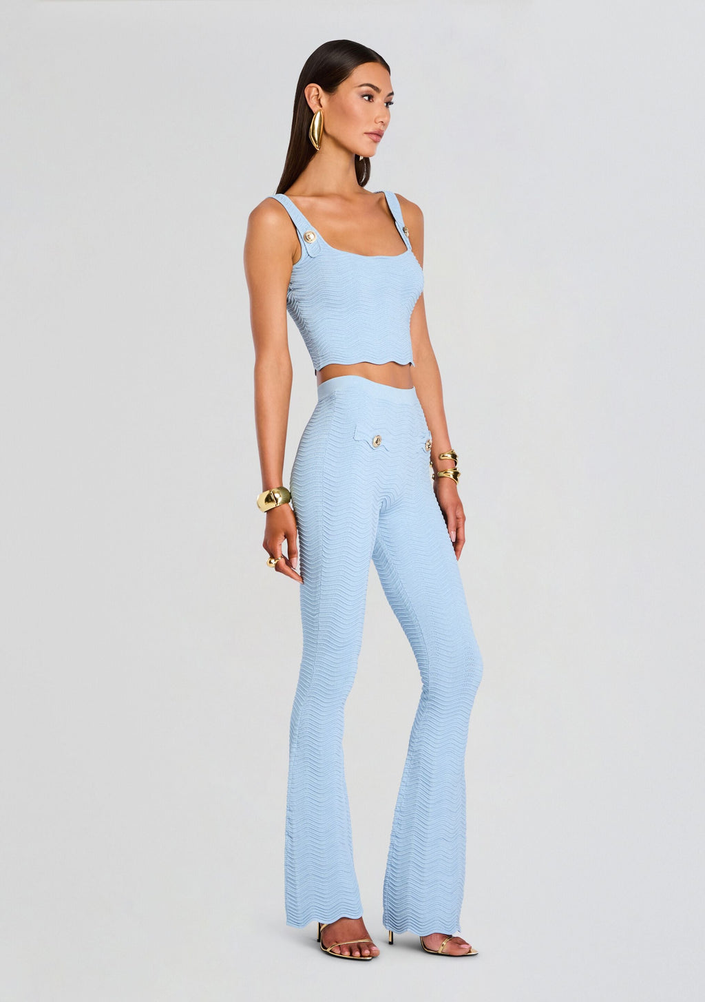Aloe Metallic Rib Knit Top
