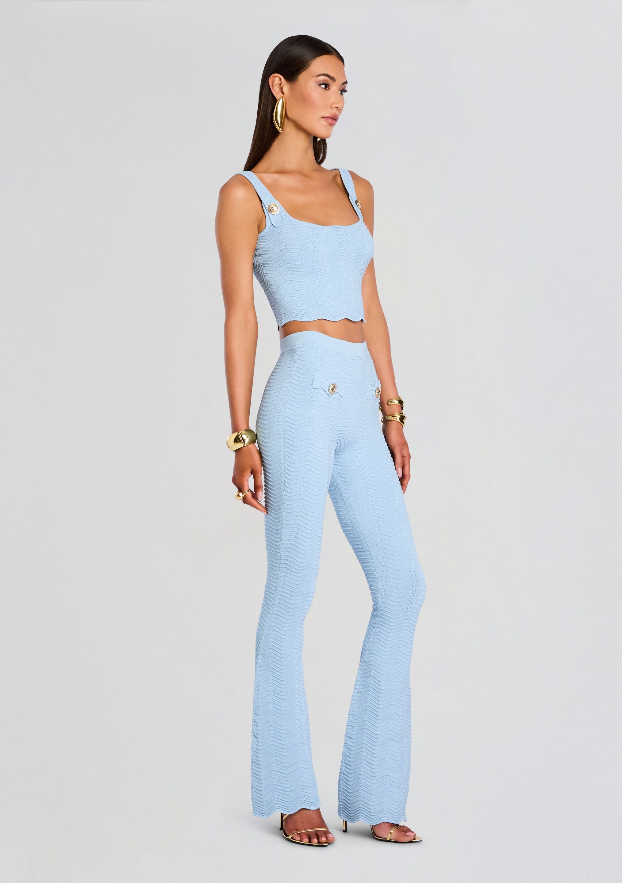 Aloe Metallic Rib Knit Top