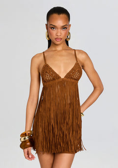 Jacinta Suede Fringe Bra