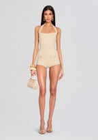 Fallyn Metallic Bandage Knit Romper