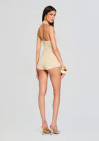 Fallyn Metallic Bandage Knit Romper