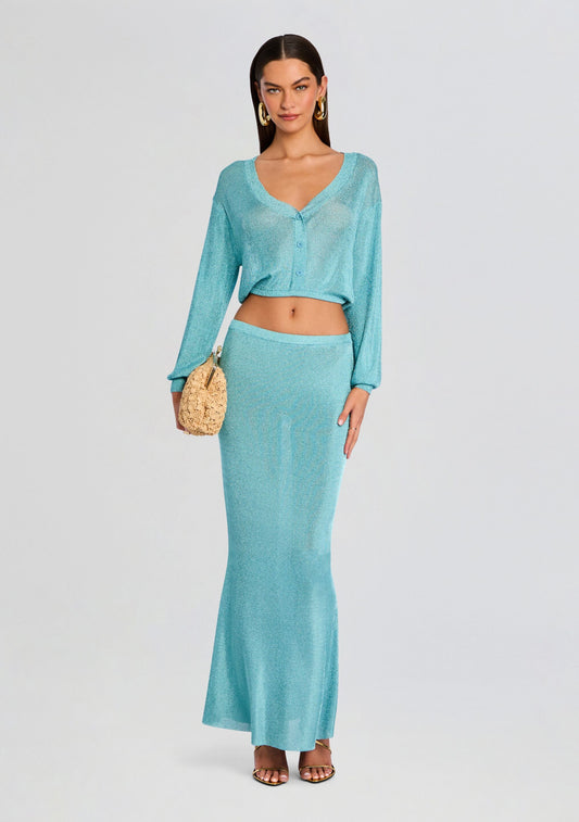 Harmony Metallic Knit Skirt