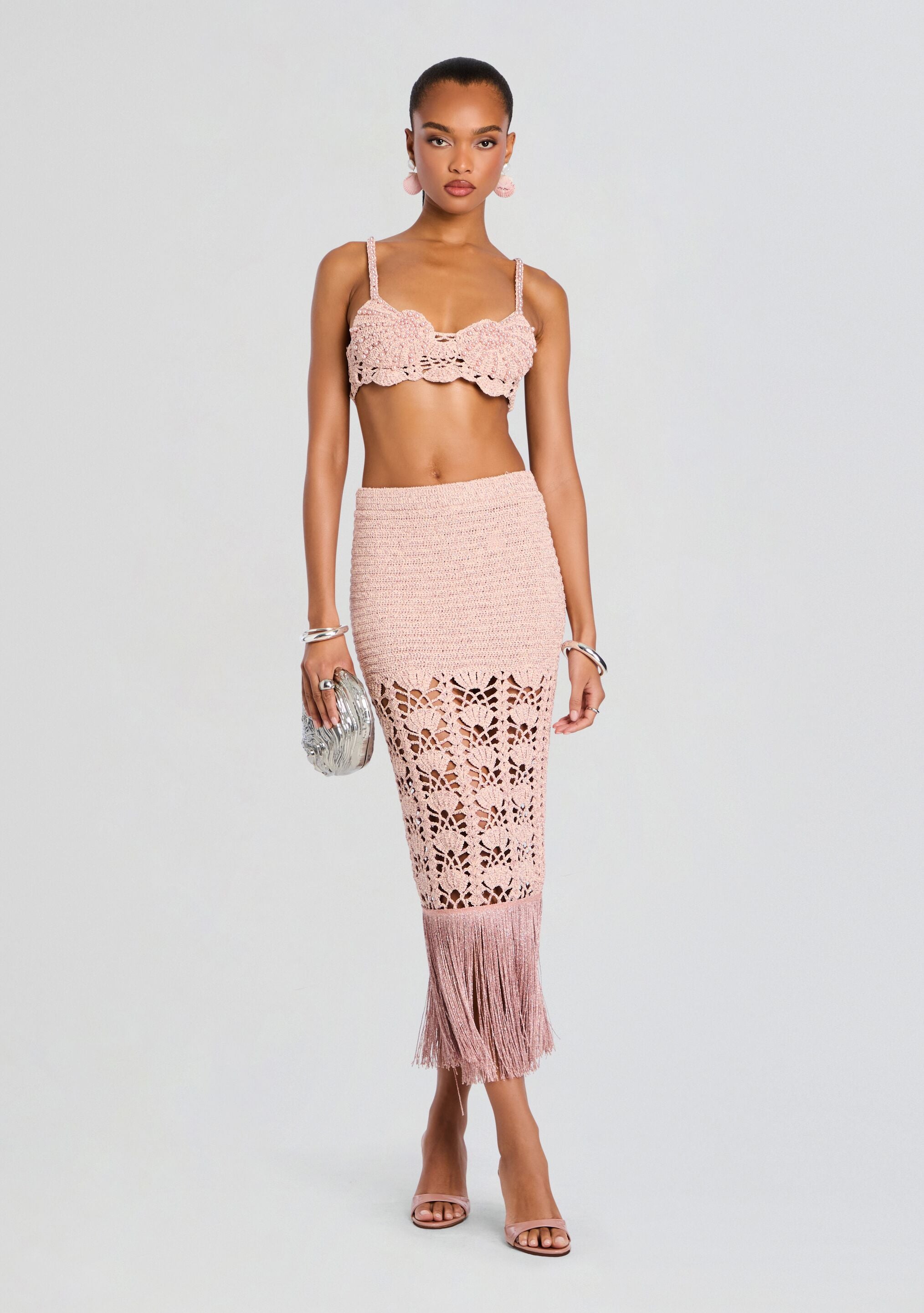 Bellini Metallic Crochet Top