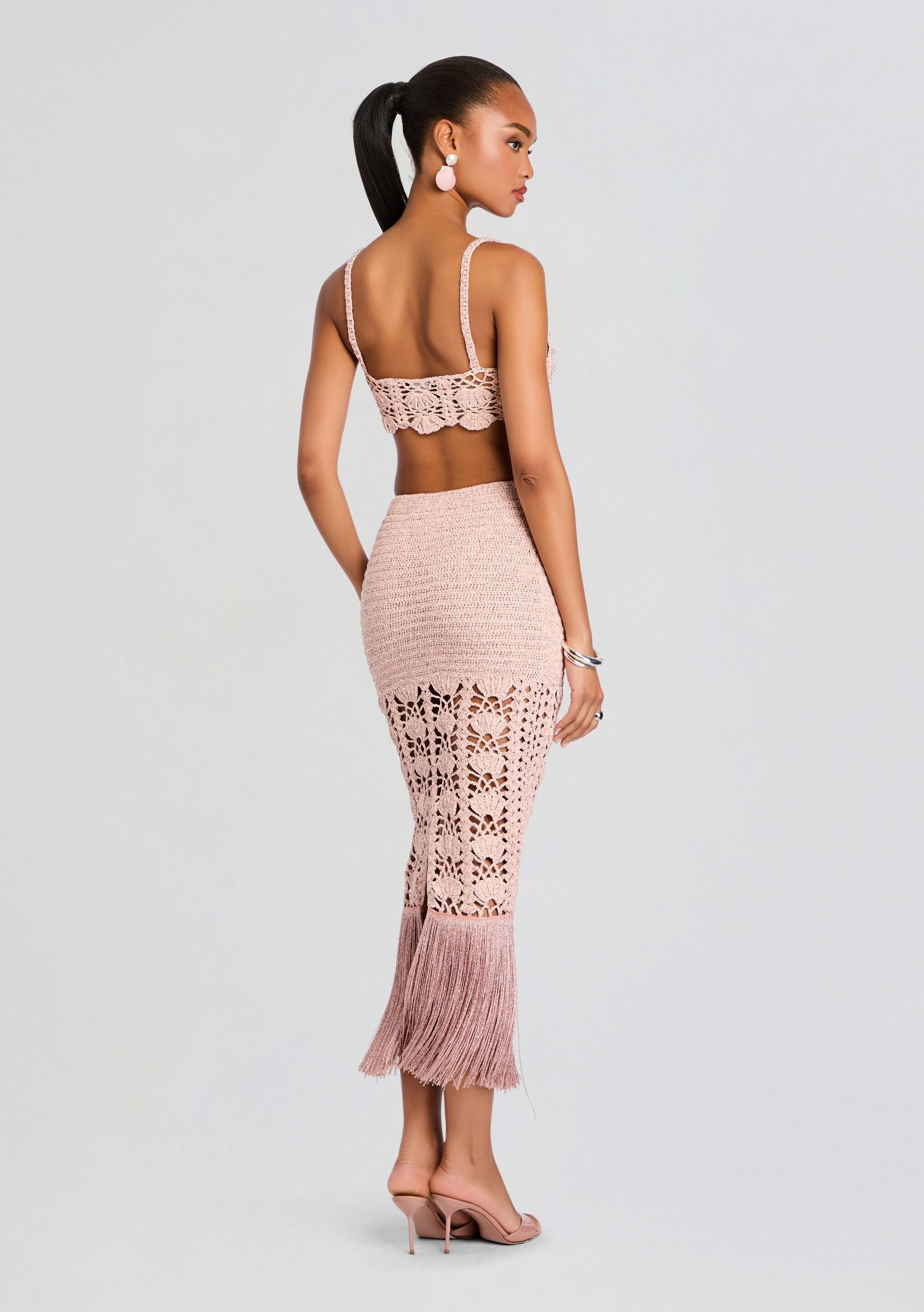 Bellini Metallic Crochet Top