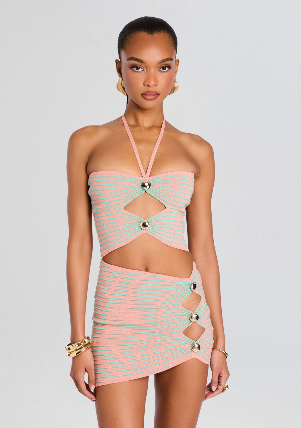 Brea Metallic Knit Top