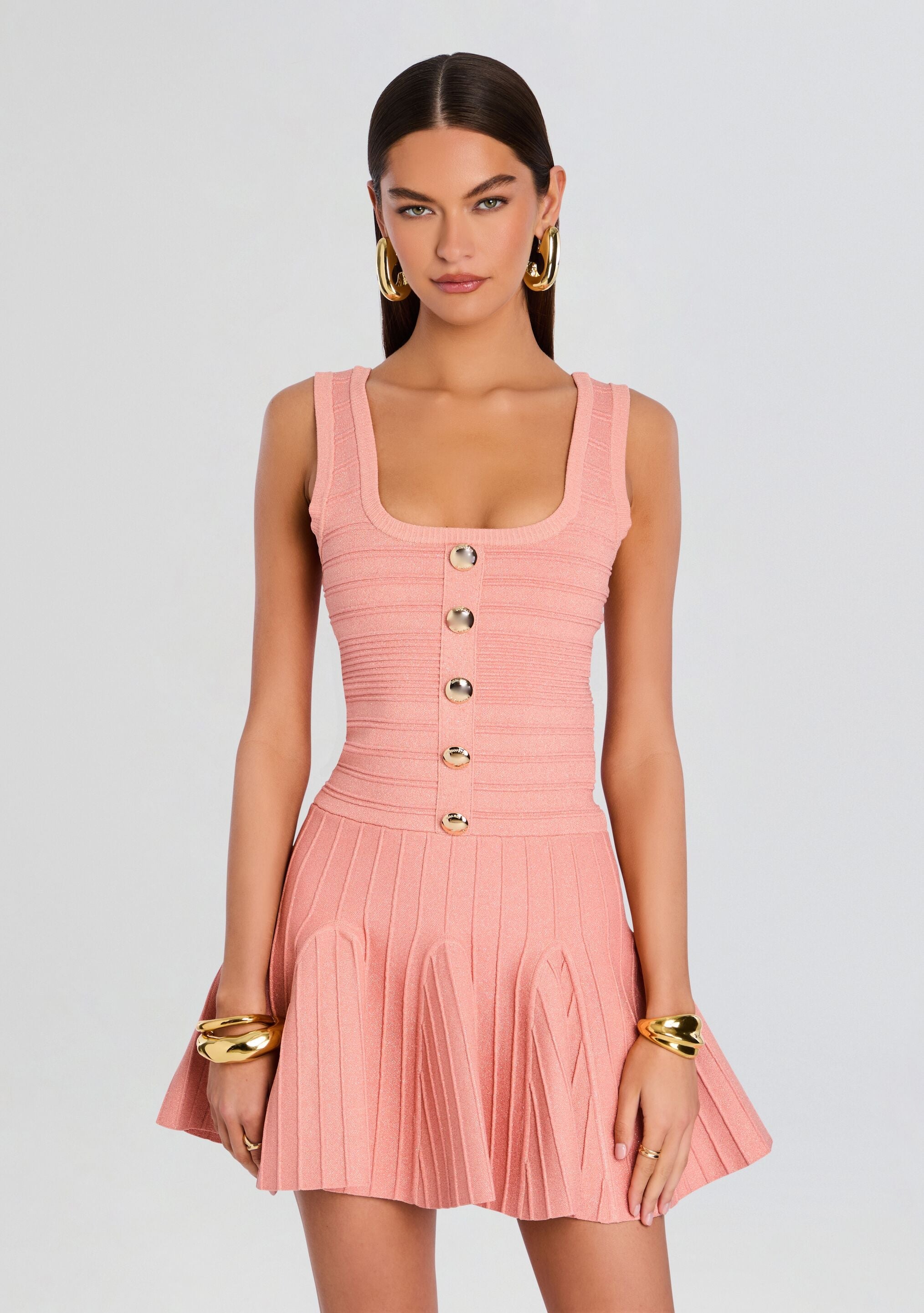 Brooke Metallic Bandage Knit Dress