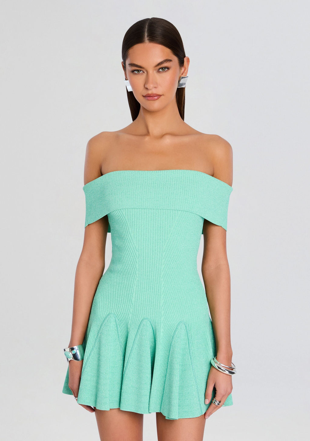 Erica Metallic Knit Dress