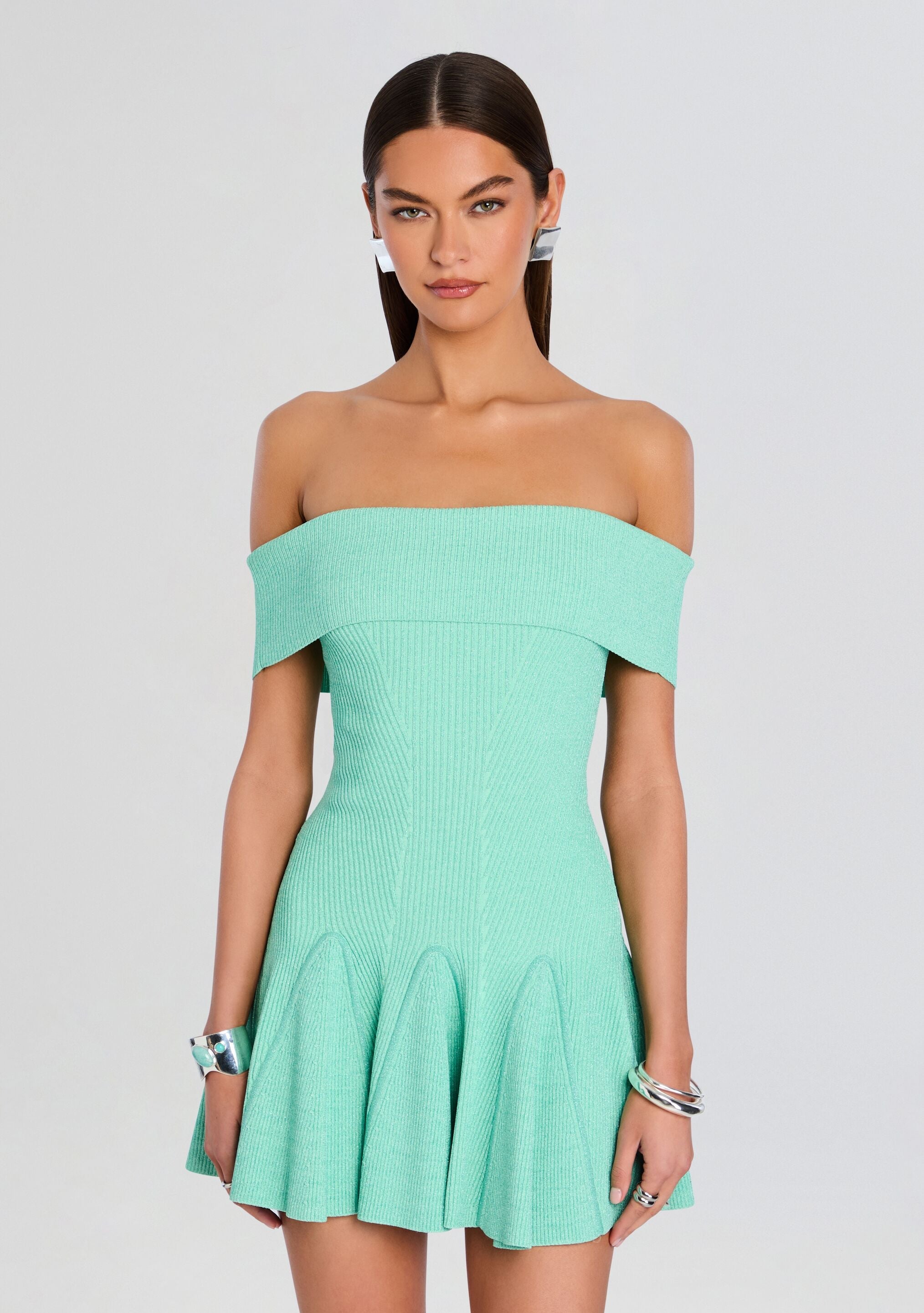 Erica Metallic Knit Dress