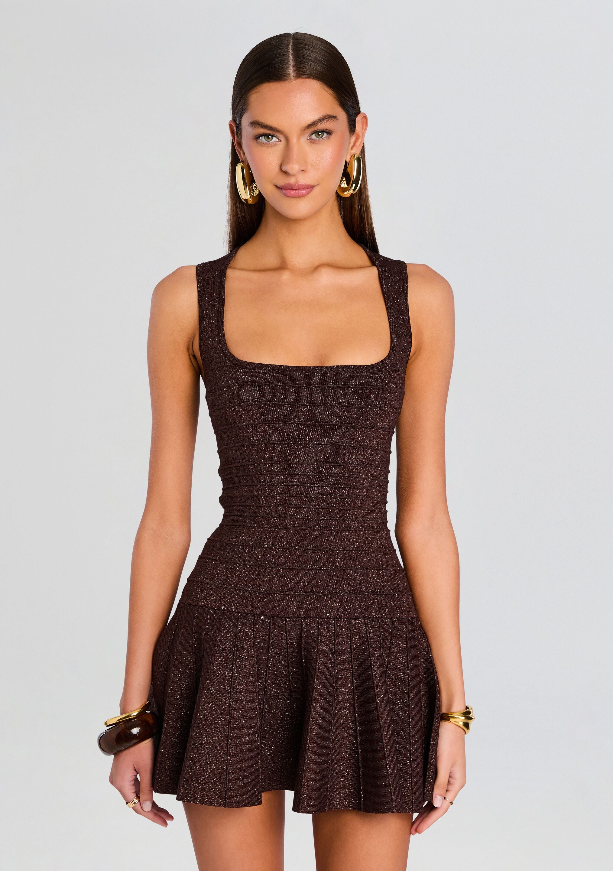 Caterina Metallic Bandage Knit Dress