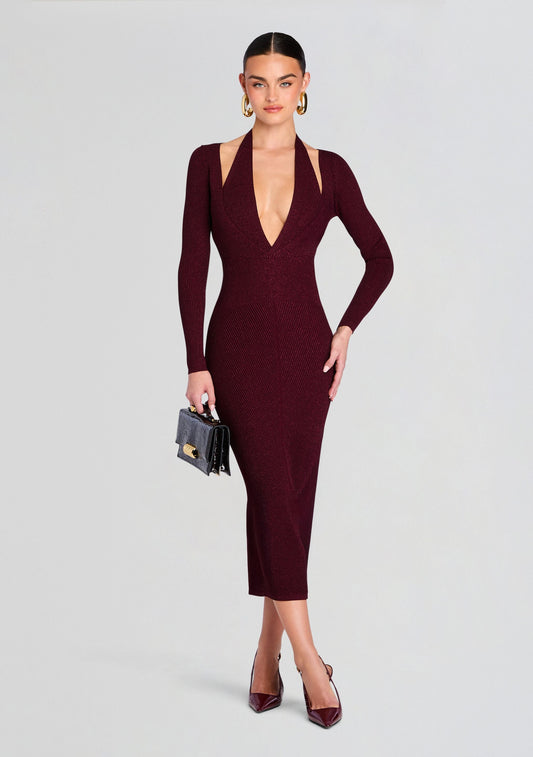 Odelia Metallic Knit Dress