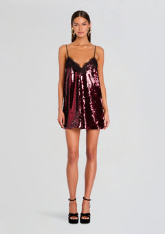 Olive Sequin Lace Dress