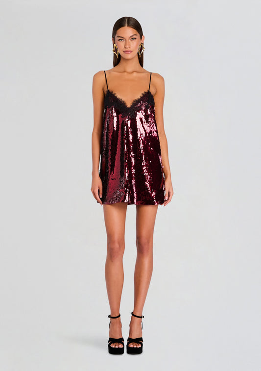 Olive Sequin Lace Dress