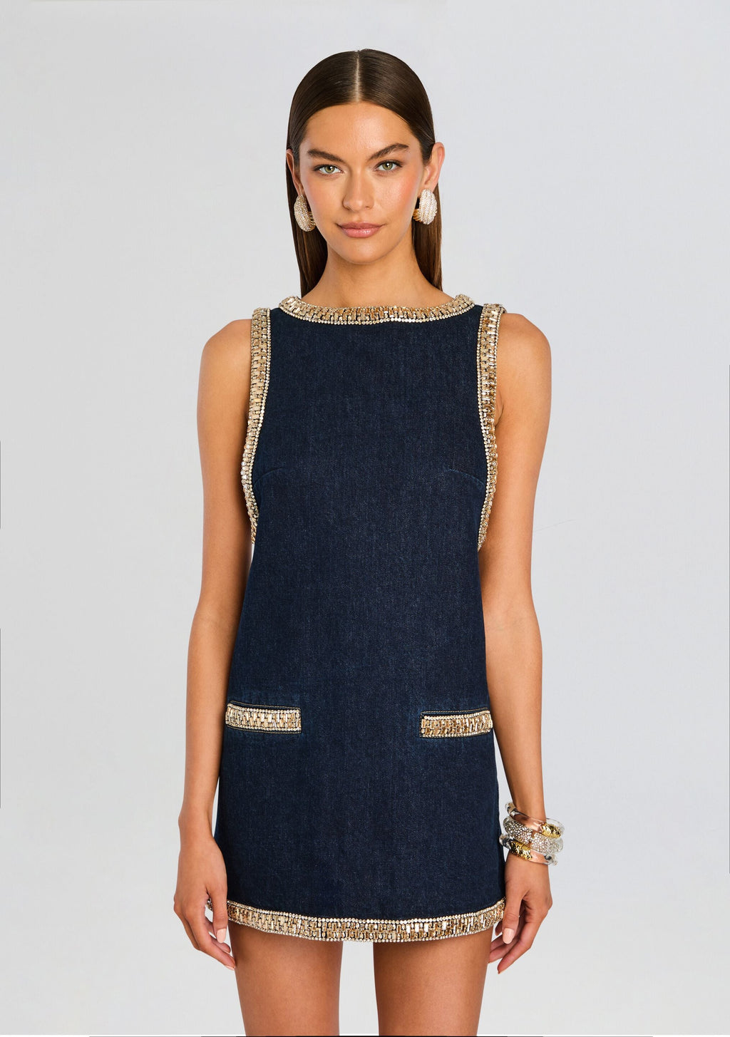Dorte Denim Embellished Dress