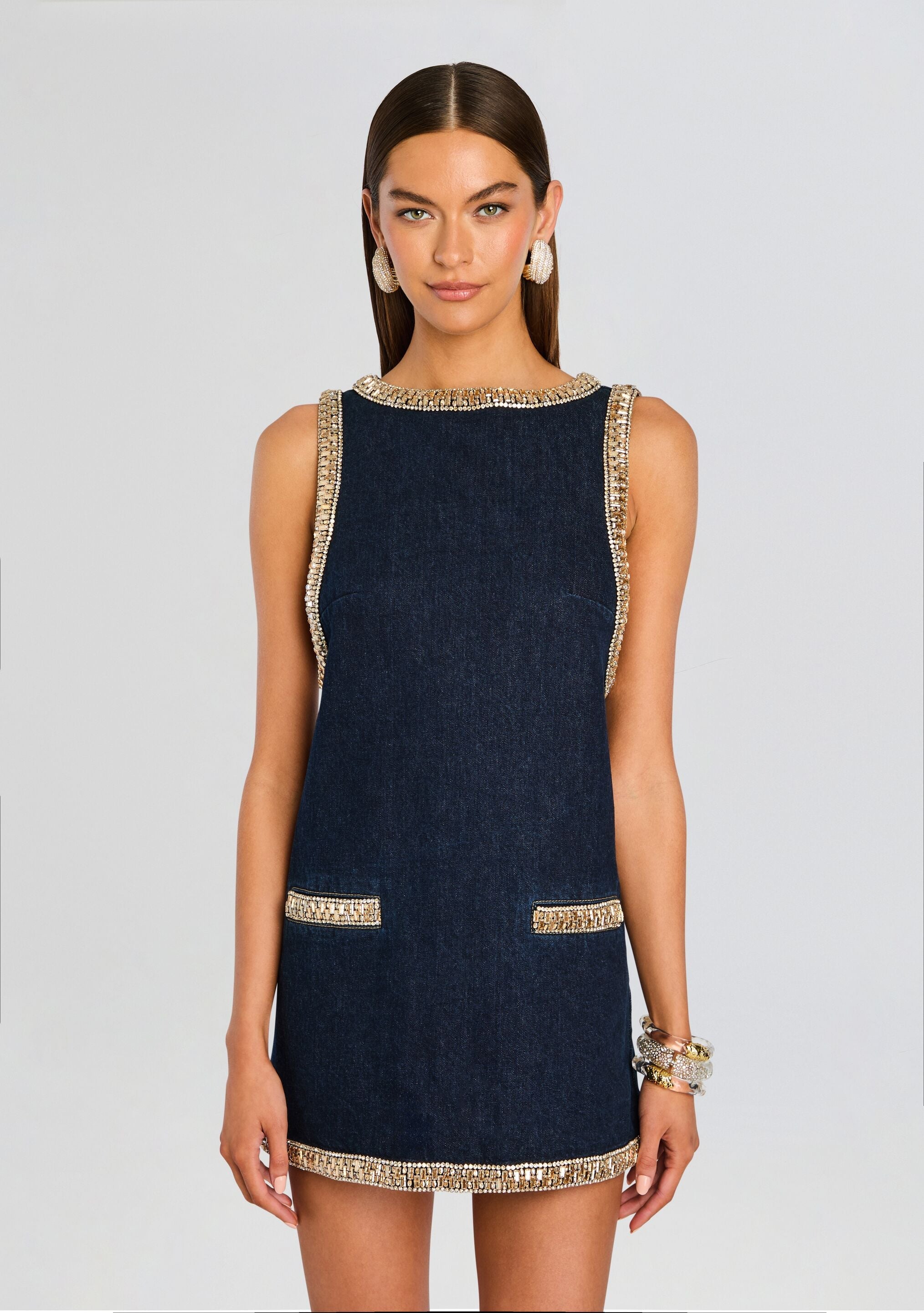 Dorte Denim Embellished Dress