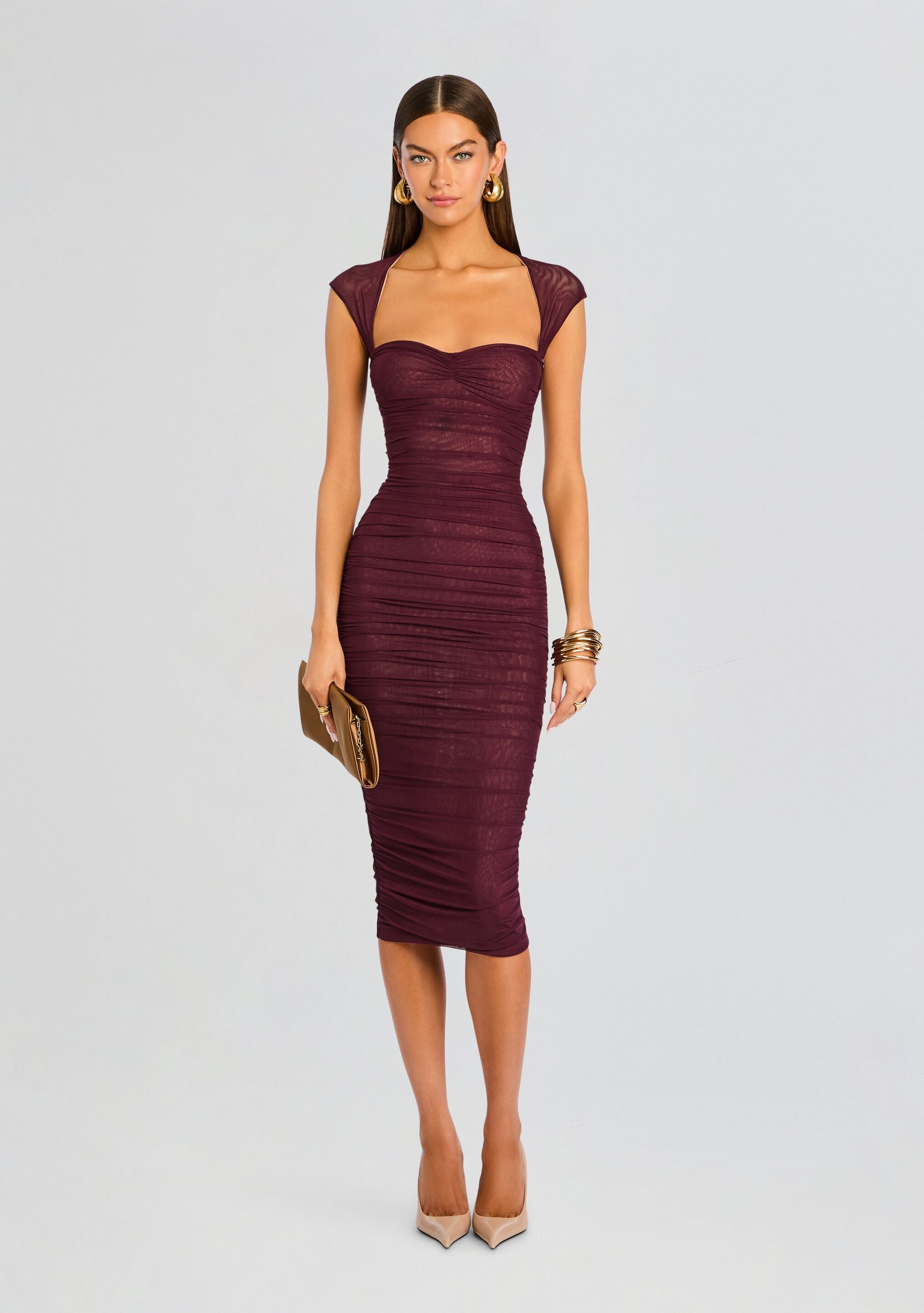 Kylie Mesh Midi Dress