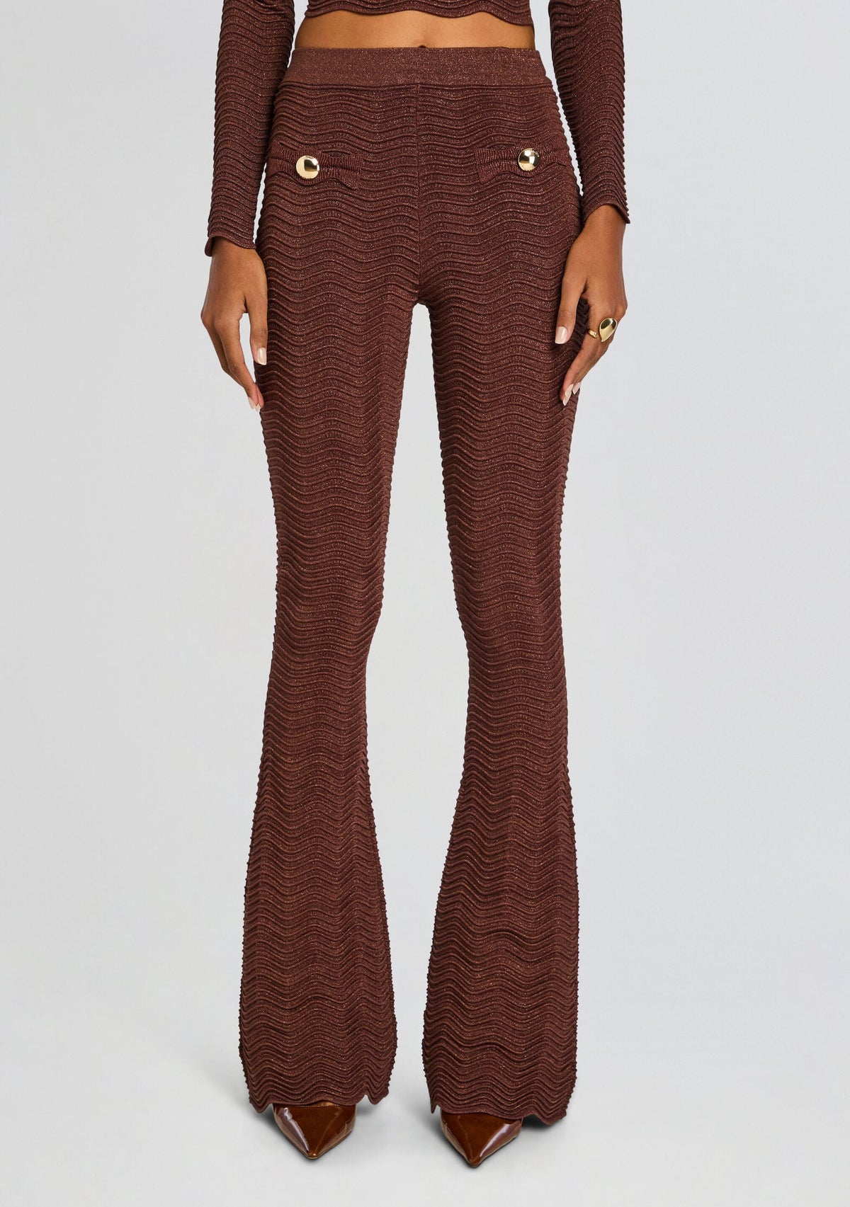Joliet Metallic Rib Knit Pant
