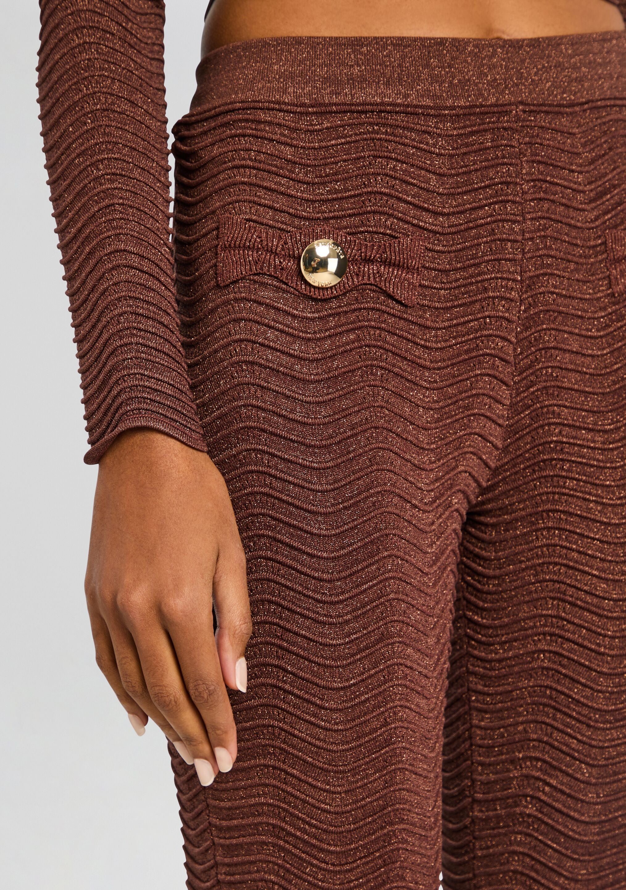 Joliet Metallic Rib Knit Pant