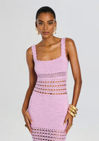 Avril Metallic Crochet Dress
