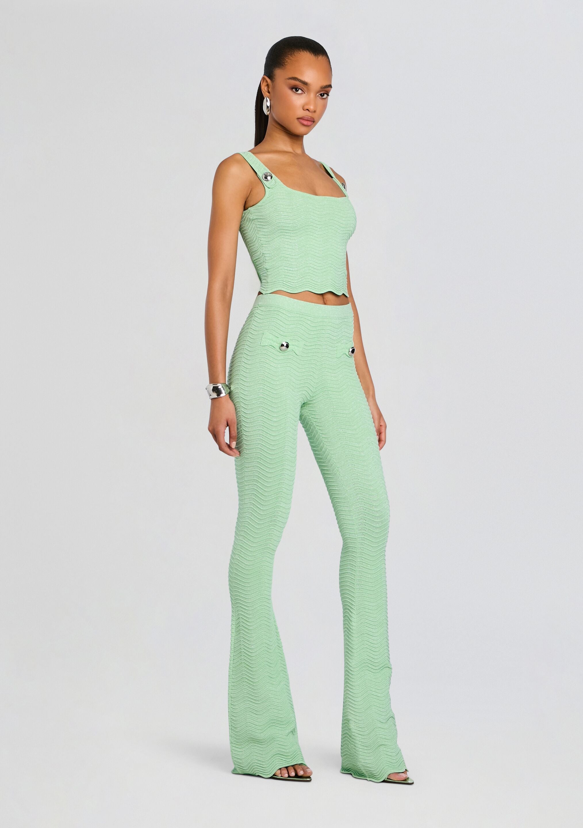 Aloe Metallic Rib Knit Top