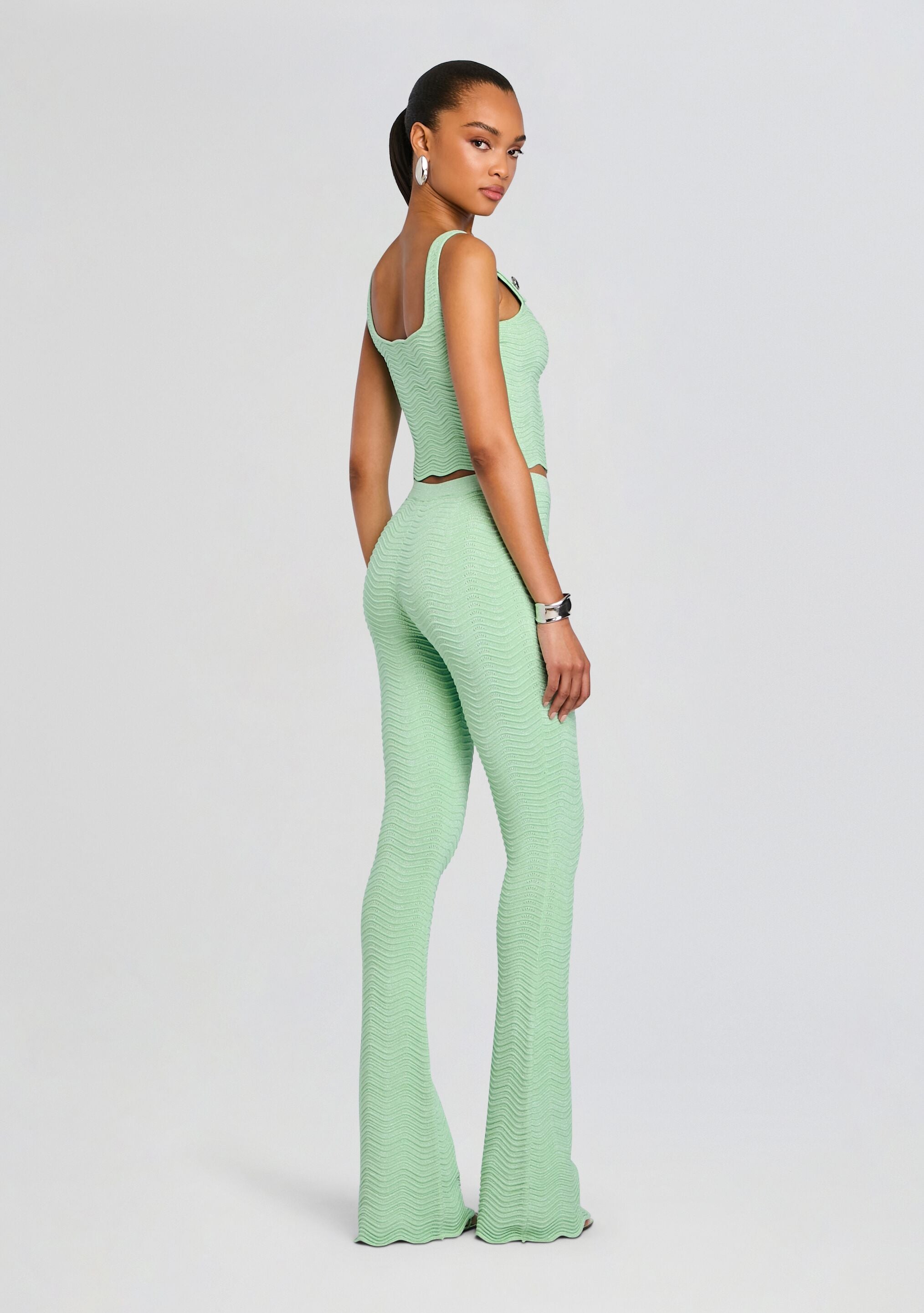 Aloe Metallic Rib Knit Top