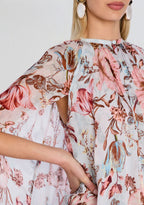 Ezra Ruched Cape Mini Dress