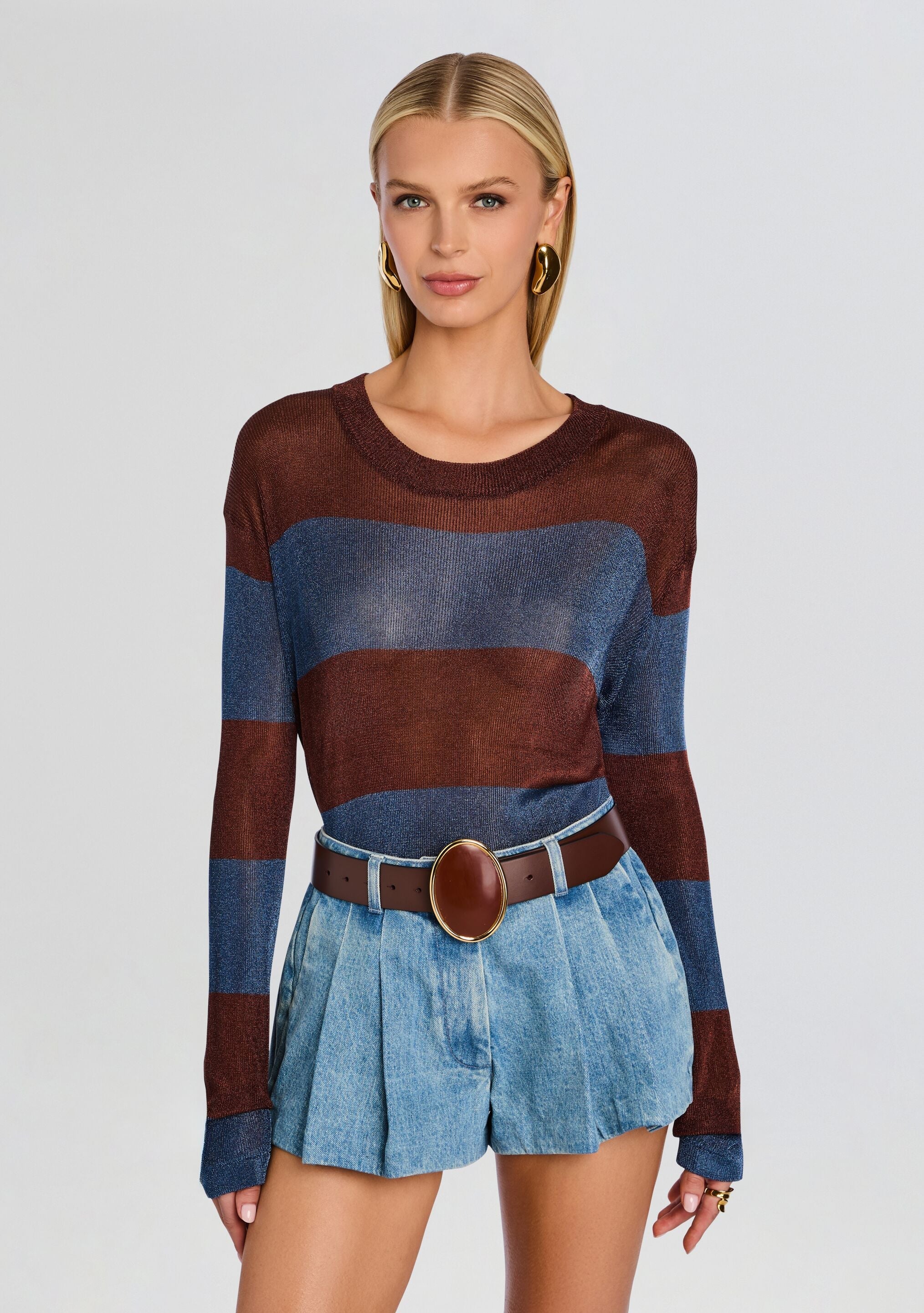 Hana Metallic Knit Top