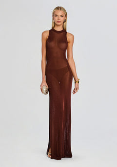 Henne Metallic Knit Maxi Dress