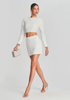 Ansley Feather Sequin Skirt