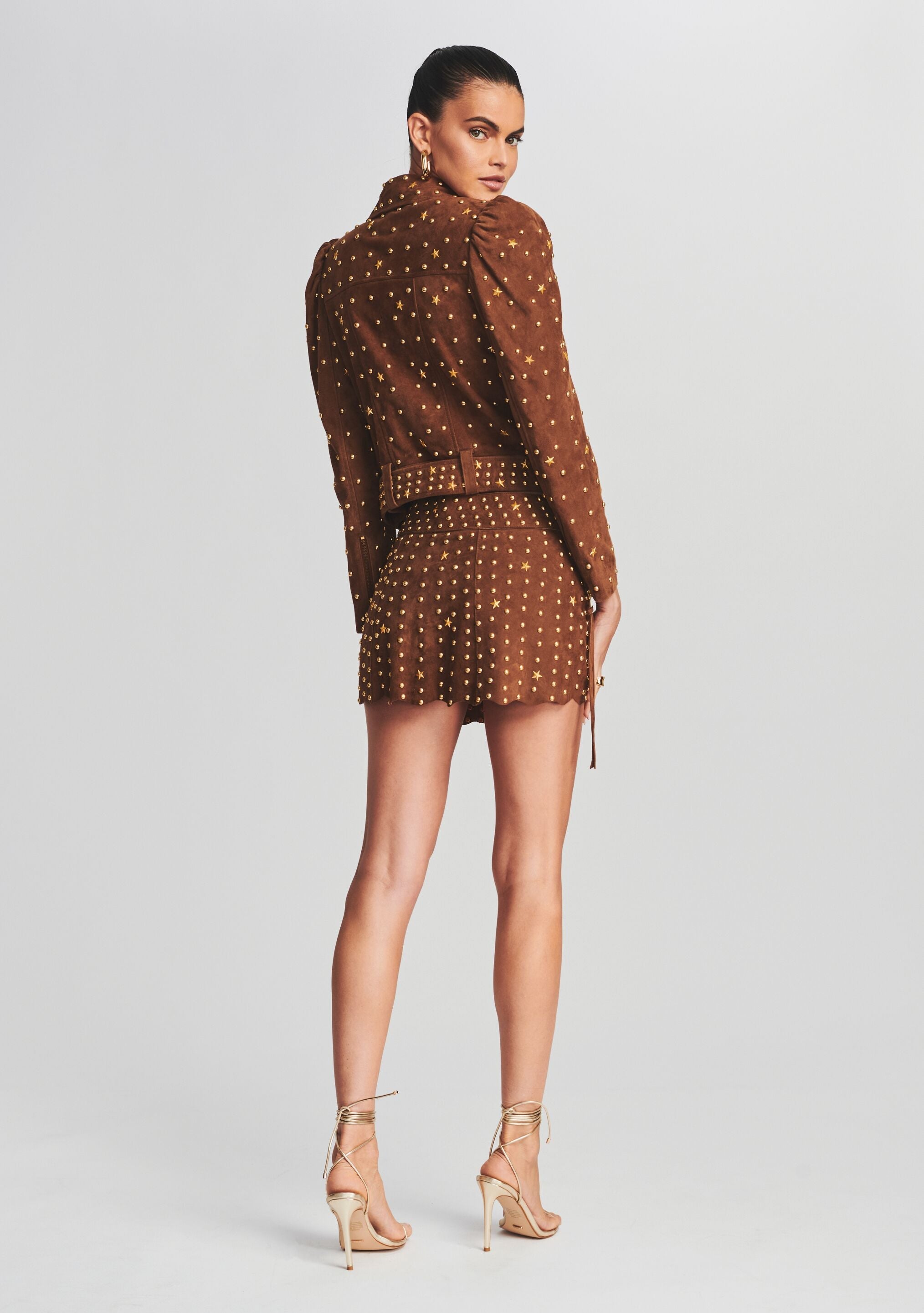 Low Rise Kirk Suede Studded Skirt